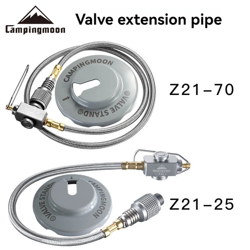 Outdoor Split Stove Accessories Flat Gas Tank Extension Line with Valve Camping