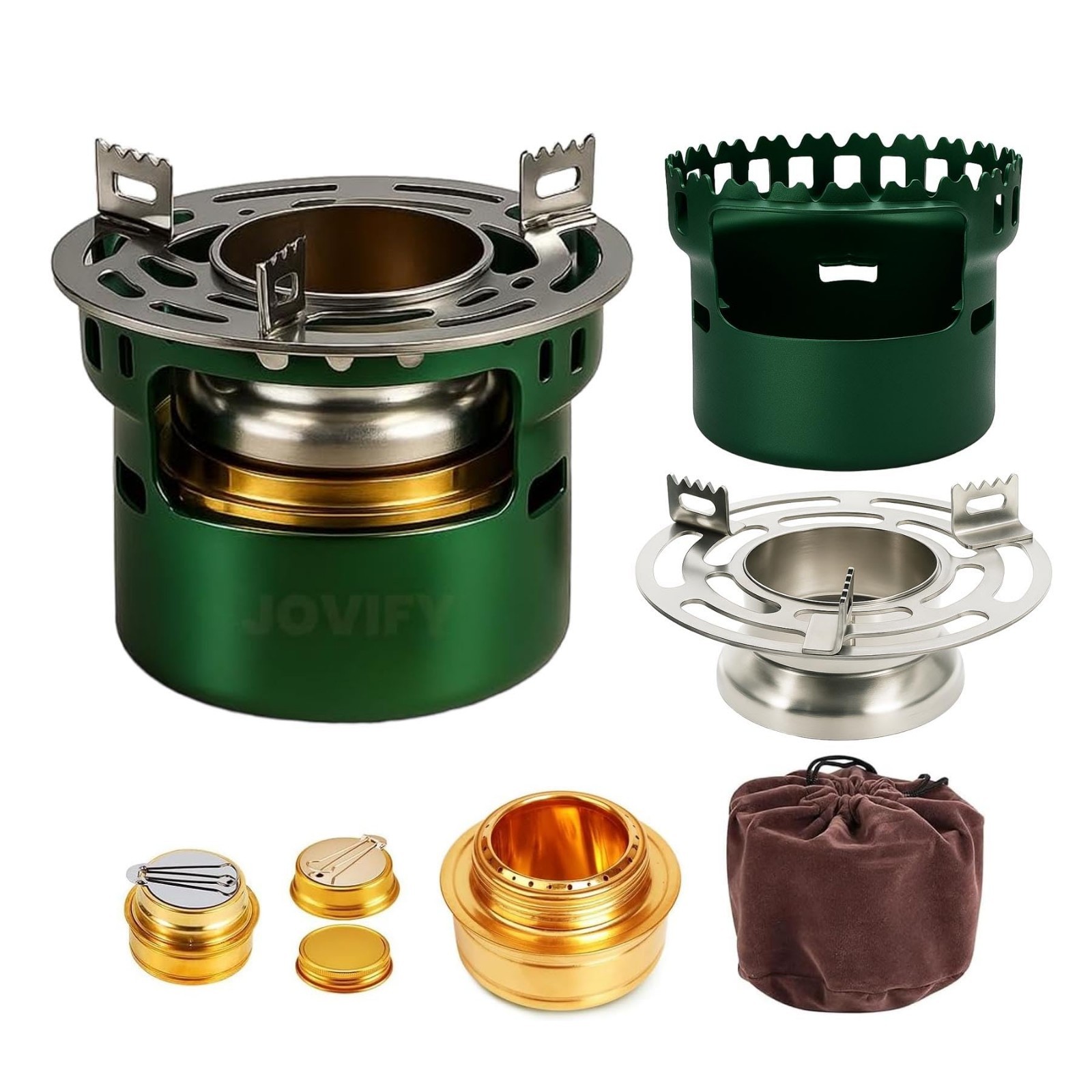 Portable Alcohol Stove – Lightweight Backpacking Burner with Aluminum Stand for