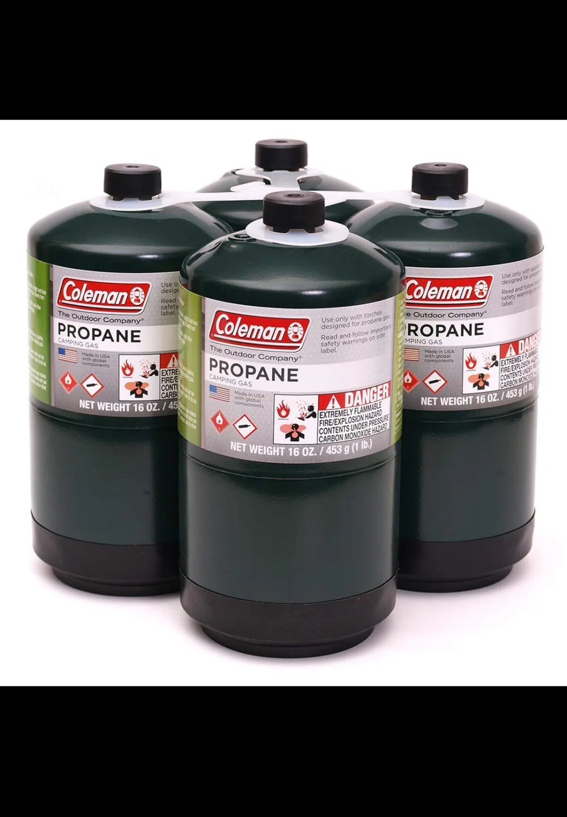 Coleman Propane Fuel, 16 oz, Propane Camping Cylinde 4-Pack