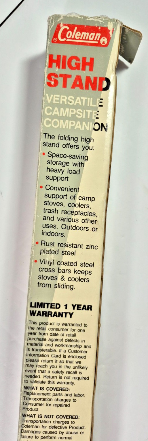 Coleman High Stand Versatile Campsite Companion Zinc Plated Steel 4 Bars 25″