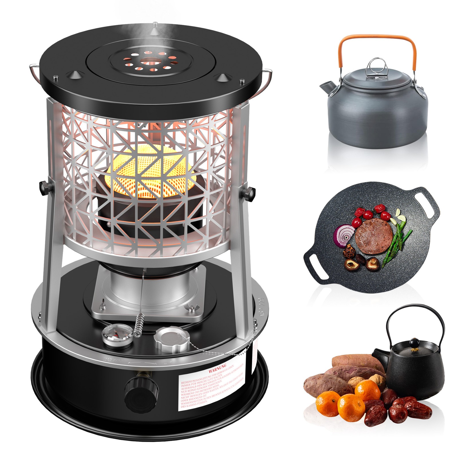 2600W Portable Oil-fired Petroleum Heater Stoves Camping for Indoor Outdoor – 5L