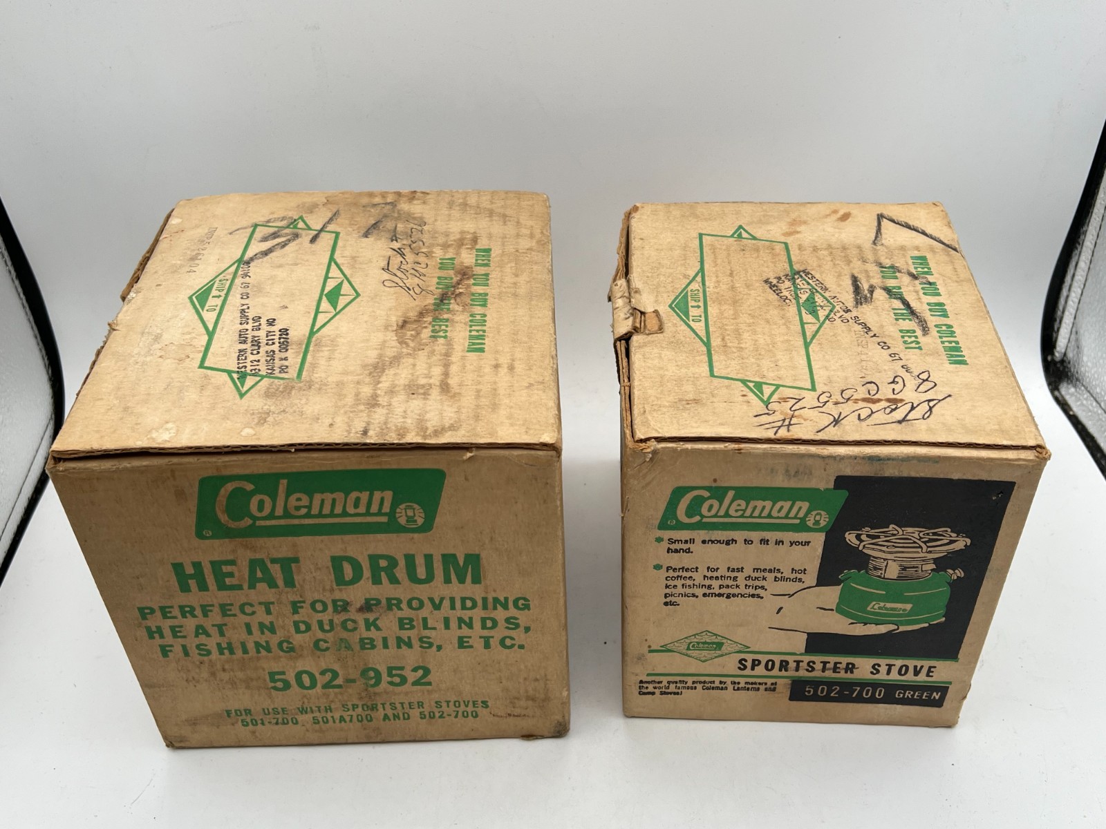 Vintage 1964 Coleman 502-700 Sportster Camp Stove & Heat Drum 502-952 w/ Boxes