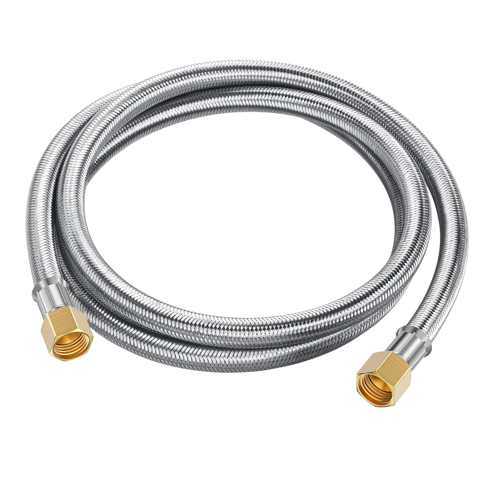 6 Feet Propane Hose Extension, Braided 3/8″ Extension 6 Feet, Silver
