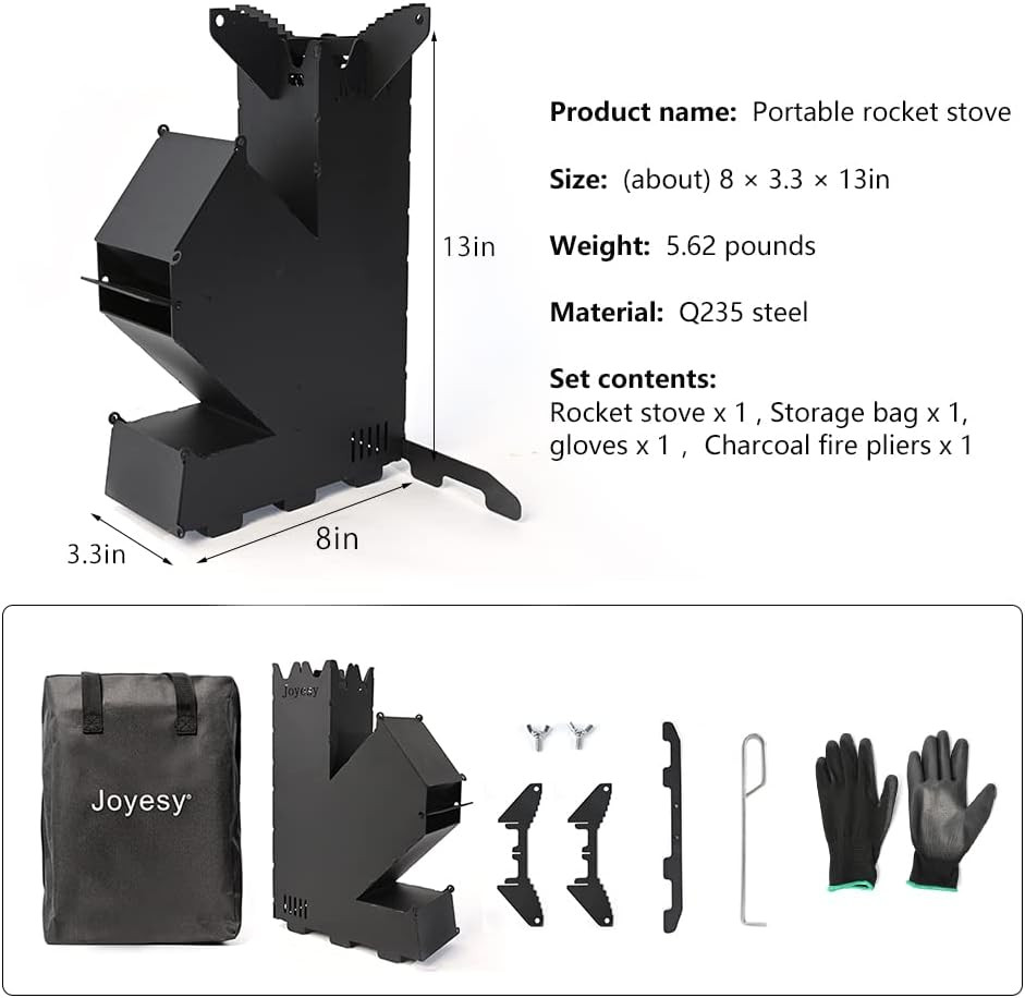 Portable Outdoor Hiking Camping Wood Mini Burning Stove with Storage Bag