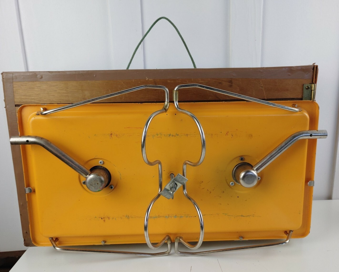 Vintage Unique Camping Double Burner Orange And Yellow w Hand Made Case