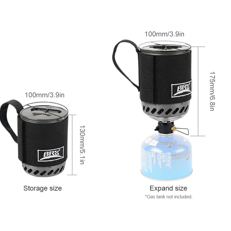 BRS-61 Camping Integrated Heat Collecting Pot Backpacking Cooking Stove System