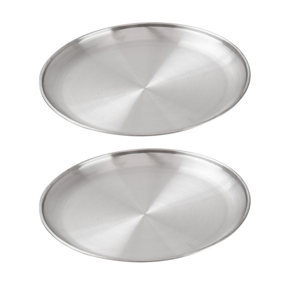 2pcs Stainless Steel For Camping Plates for Outdoor Kitchen and Picnics