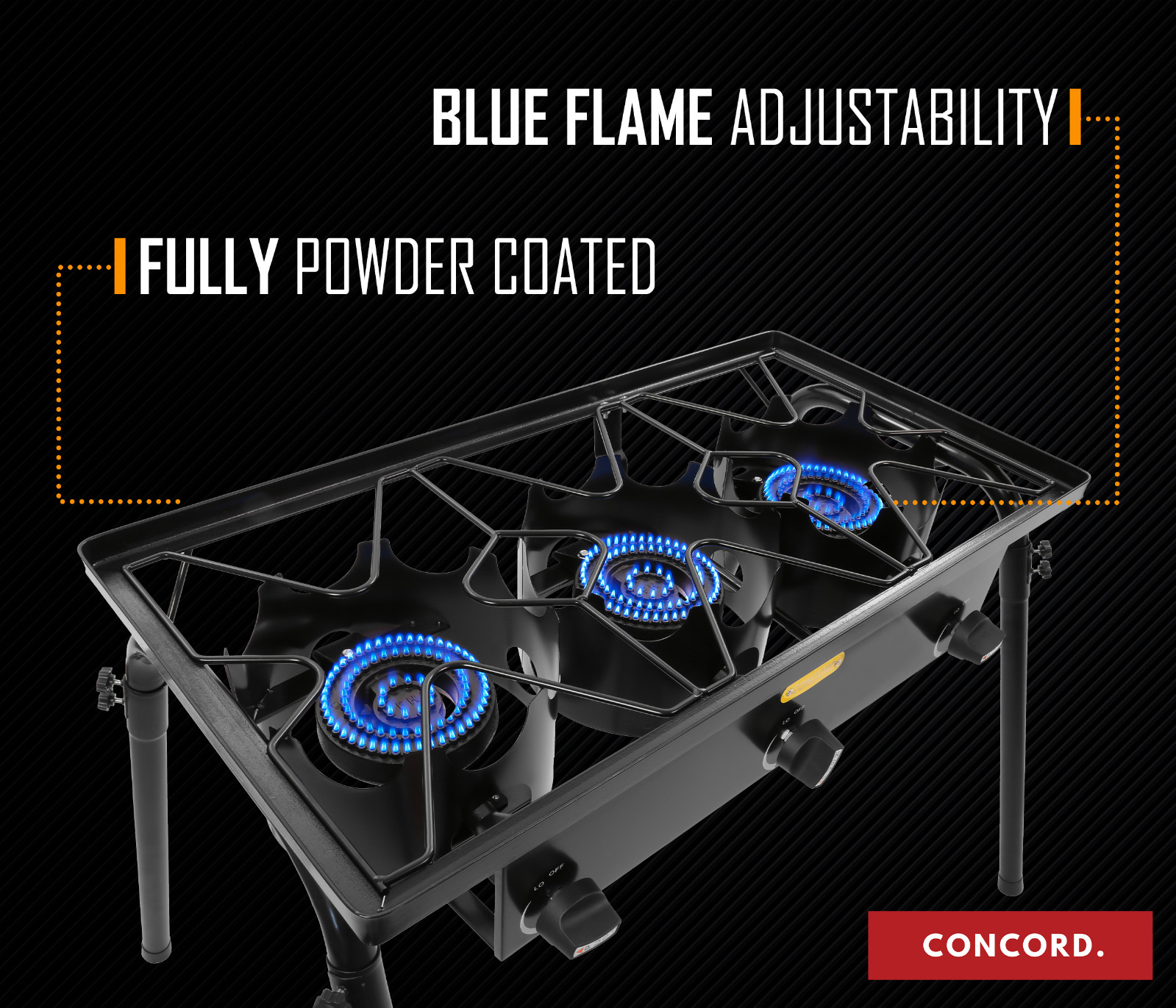 CONCORD Triple Burner Outdoor Stand Stove Cooker w/ Regulator Brewing Supply