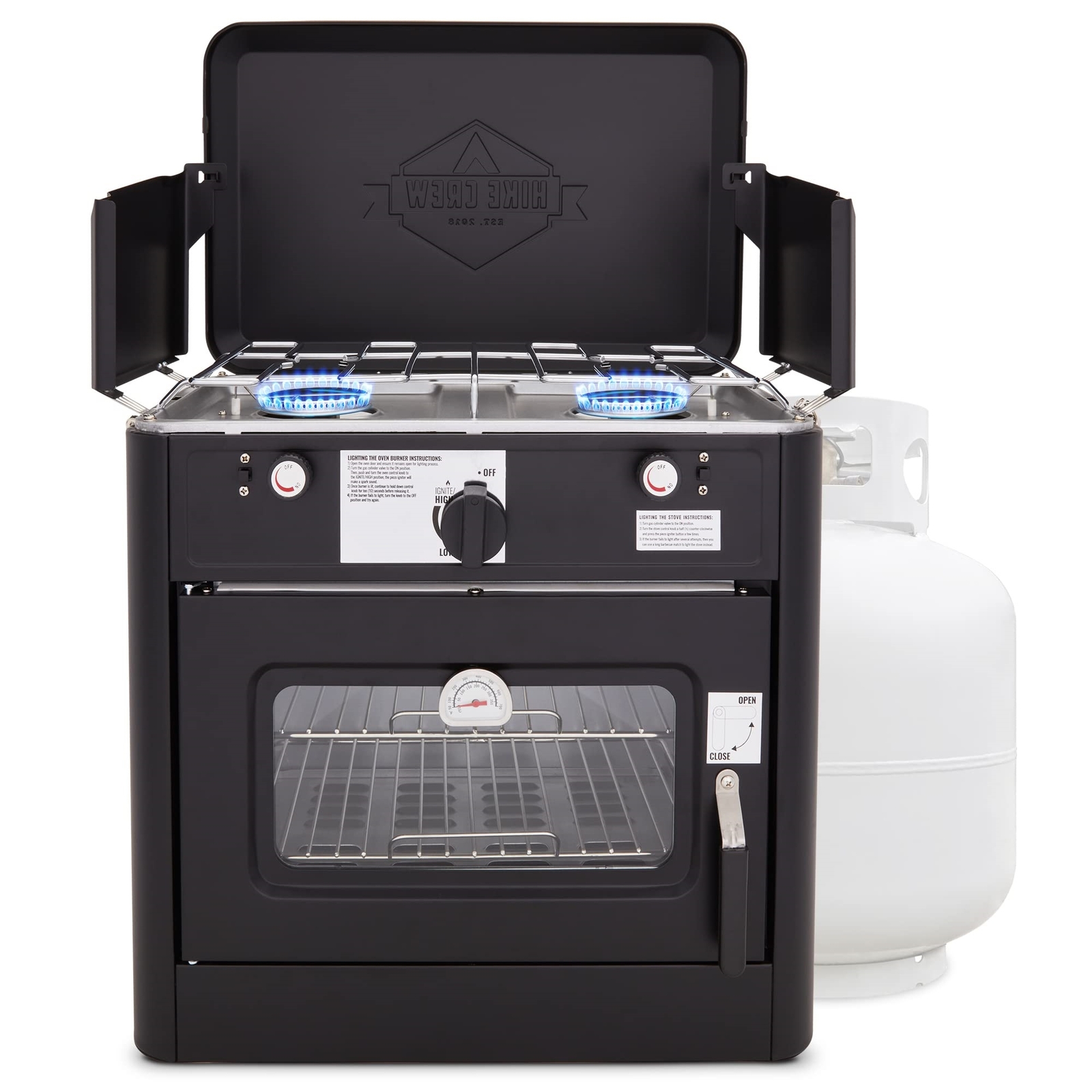 Hike Crew 2-in-1 Gas Camping Portable Propane Stove & Oven with Grill