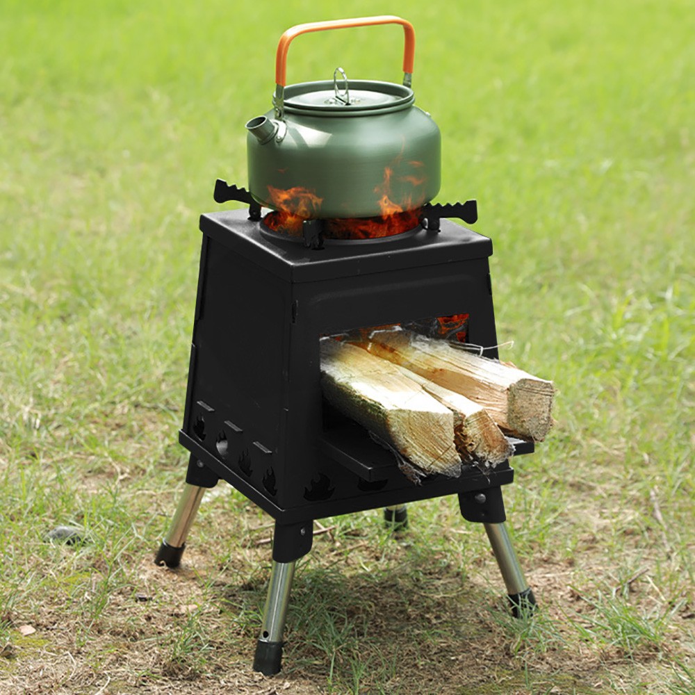 Wood Burning Camping Stove Portable Cast Iron Camping Wood Stove Oudoor Cooking