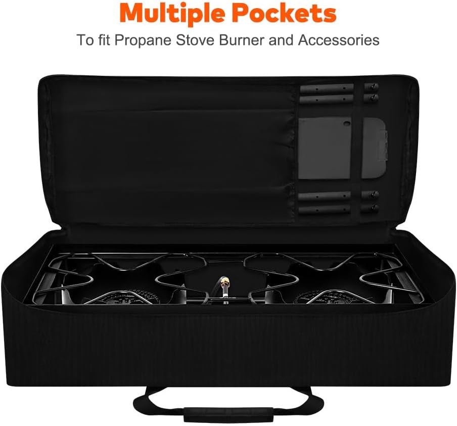 Carry Bag for Camp Chef 2-Burner Stoves, 1680D Heavy Duty Camping Stove Carry Ca