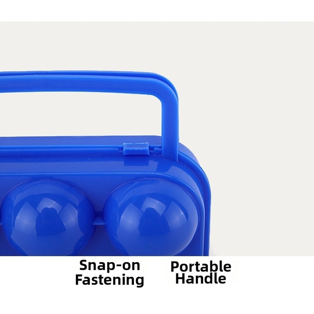 6-Slot Foldable Egg Storage for Camping Hiking Road Trips – Orange Blue PP Box