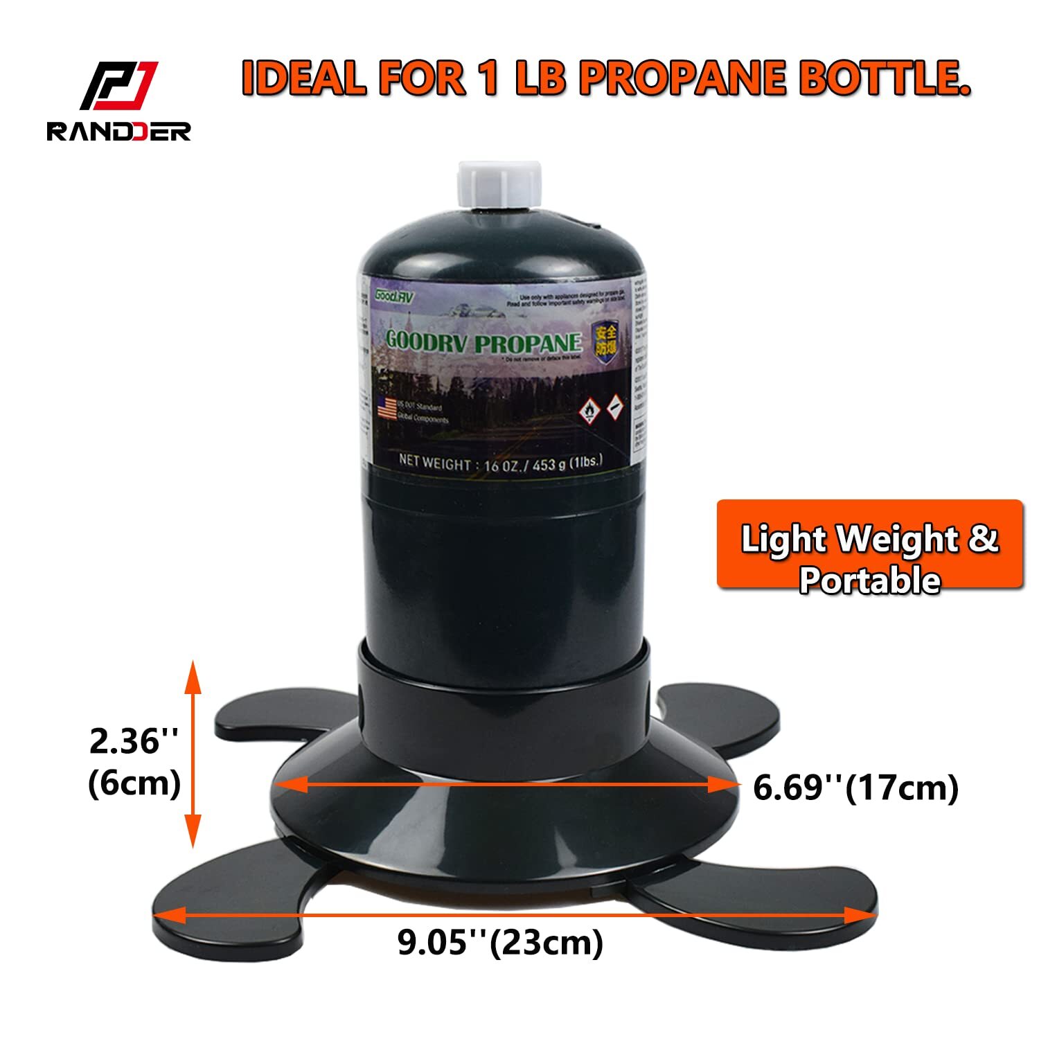 Propane Cylinder Base 16oz/1lb Gas Cartridge Abs Plastic Base Bracket Gas Bottle