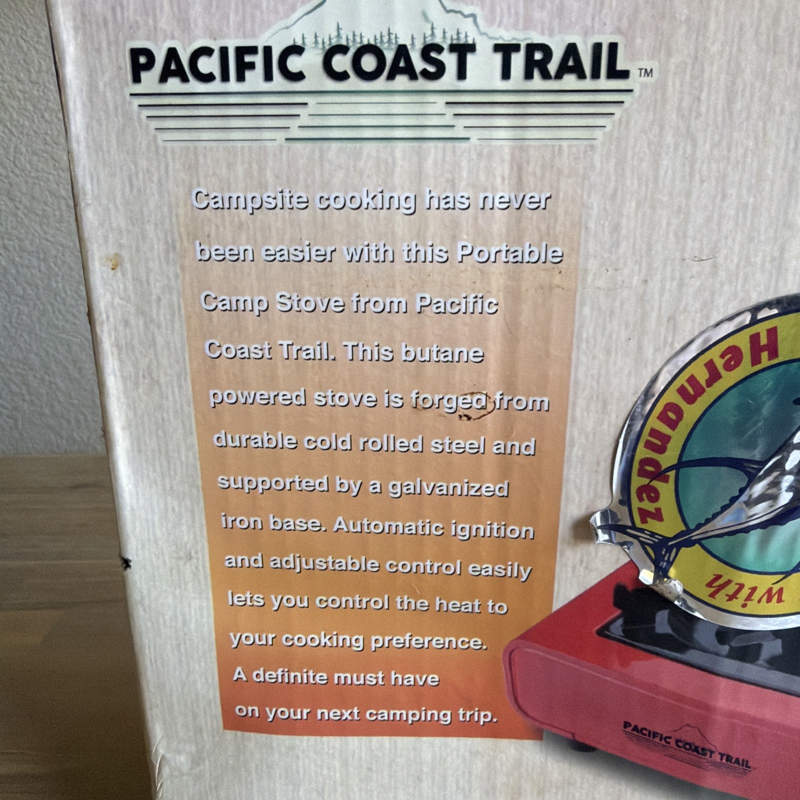 New Pacific Coast Trail 10,000 BTU Camp Stove PCT193 Durable Steel Auto Ignition