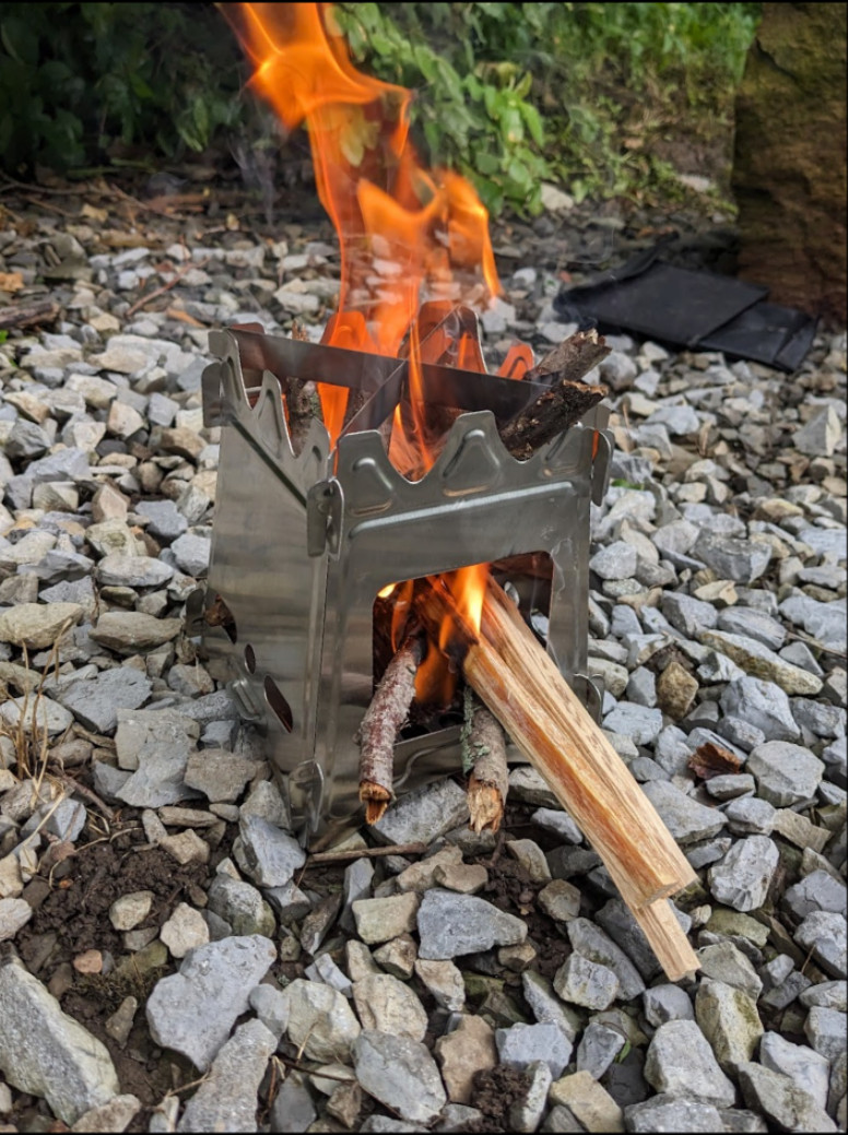 Classic Flat Packing Stainless Steel Wood Stove. Only 8 ounces.