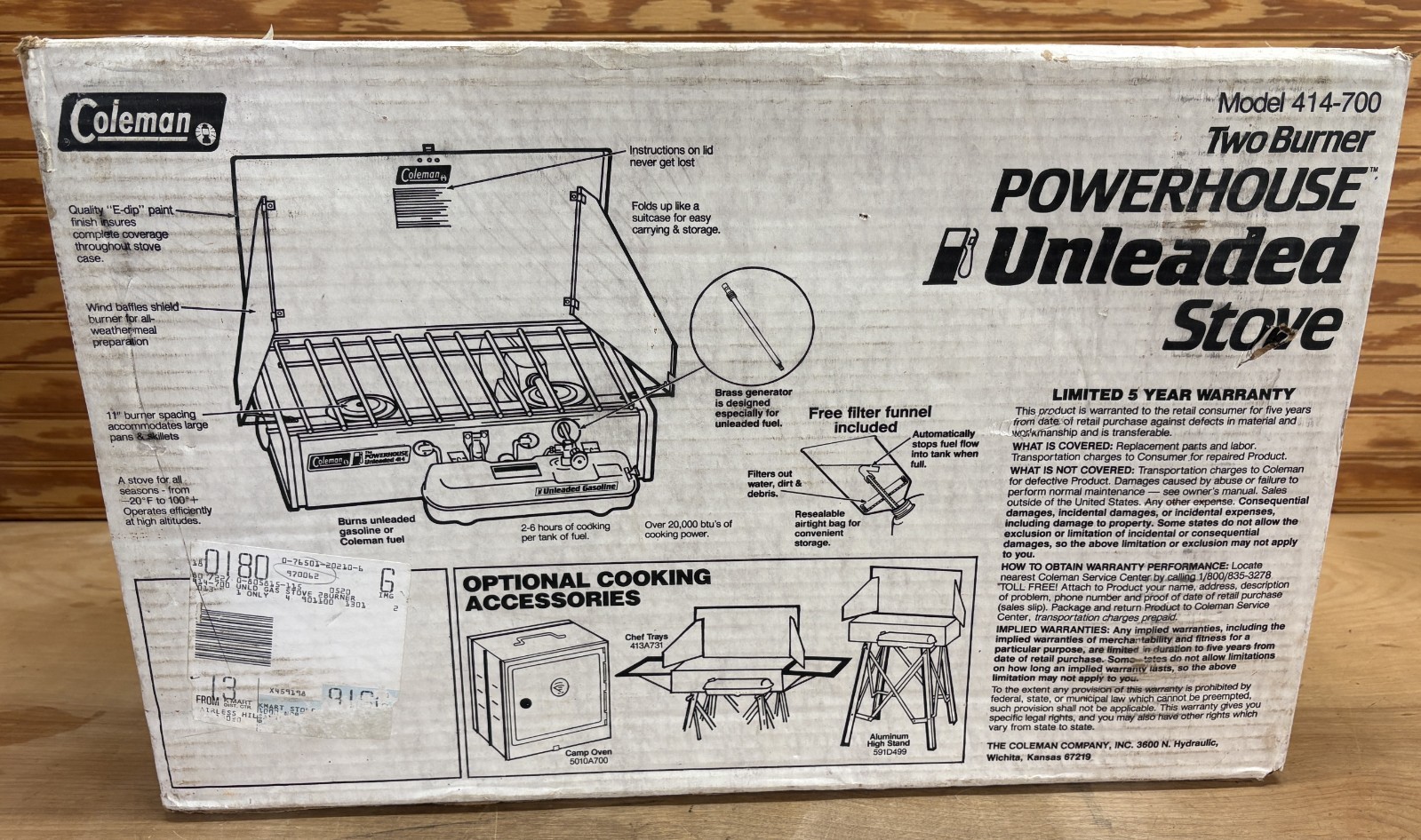 Vintage Coleman Powerhouse 414-700 Dual Fuel 2-Burner Camp Stove Made in USA