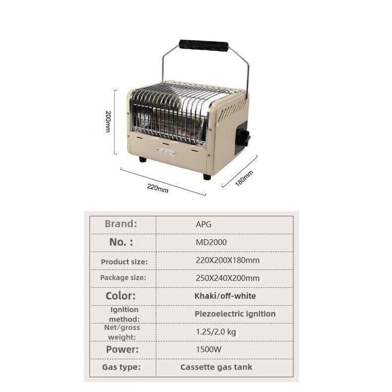 Portable Butane Gas Heater Heating Stove Burner for Outdoor Camping Tent Hiking