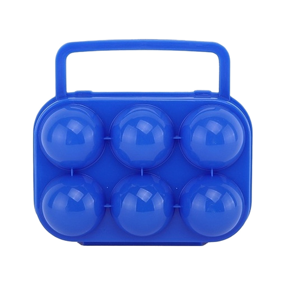 6-Slot Foldable Egg Storage for Camping Hiking Road Trips – Orange Blue PP Box