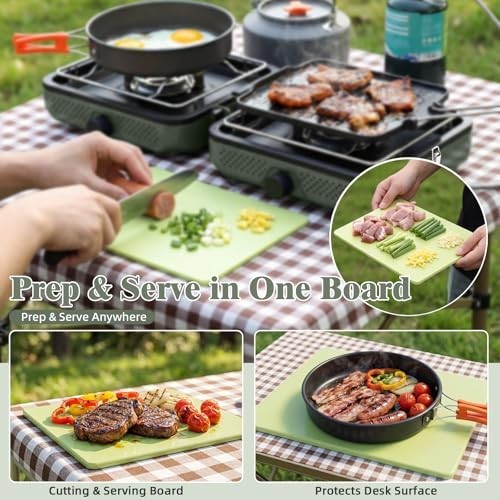 Hisencn 2 Burner Propane Camping Stove with Windscreen Carry Bag