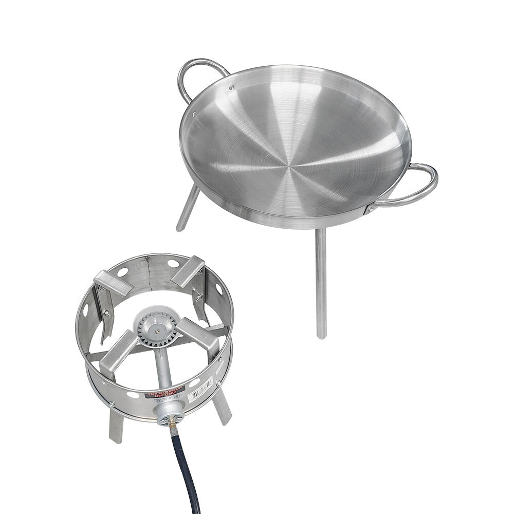 12″ Stainless Steel Burner 20″ Comal Set Cooking Pan Comal Burner Stand Stove