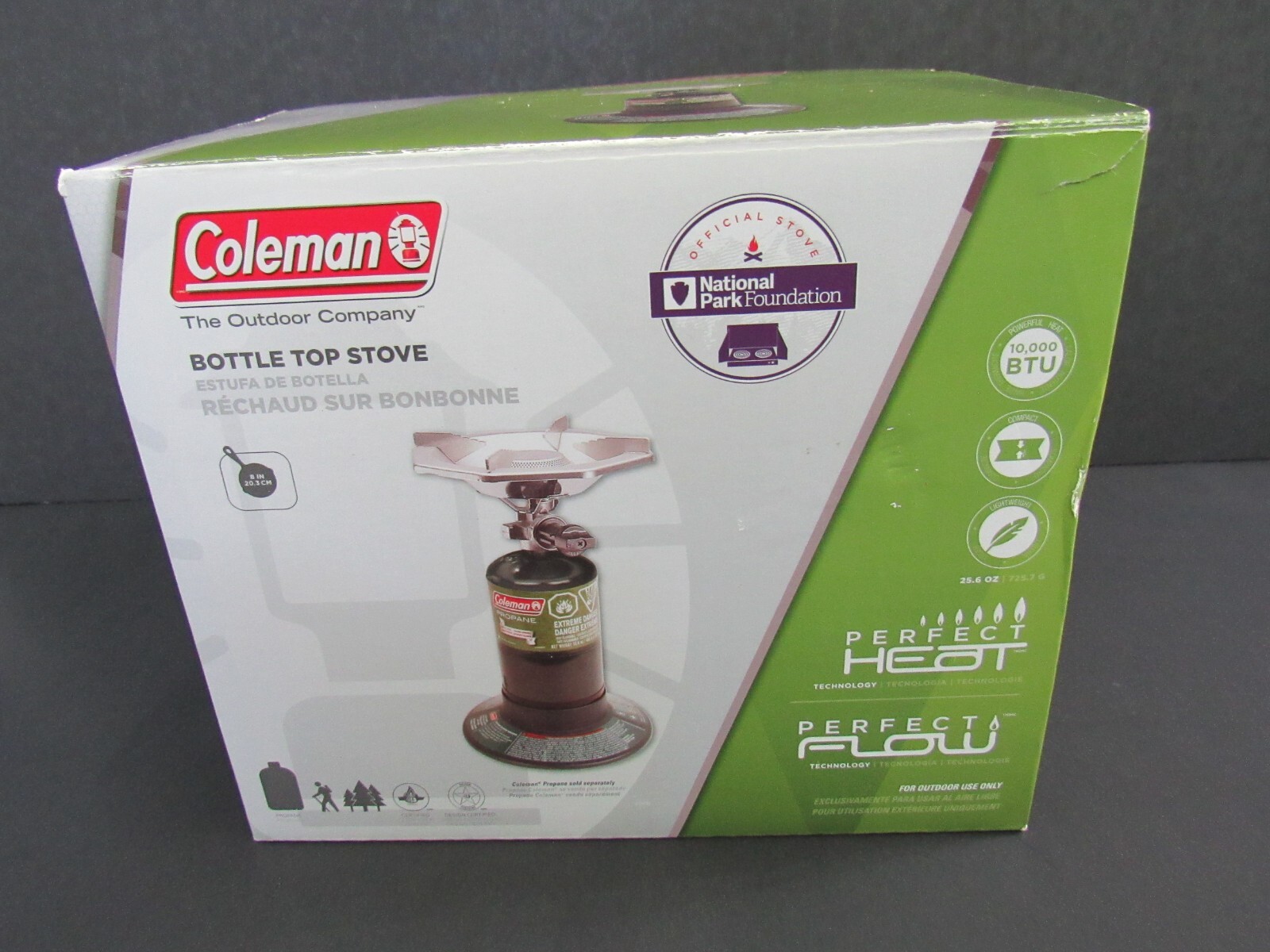 NEW Coleman Bottle Top Stove Propane Camping 10K BTUs Adjustable Single Burner