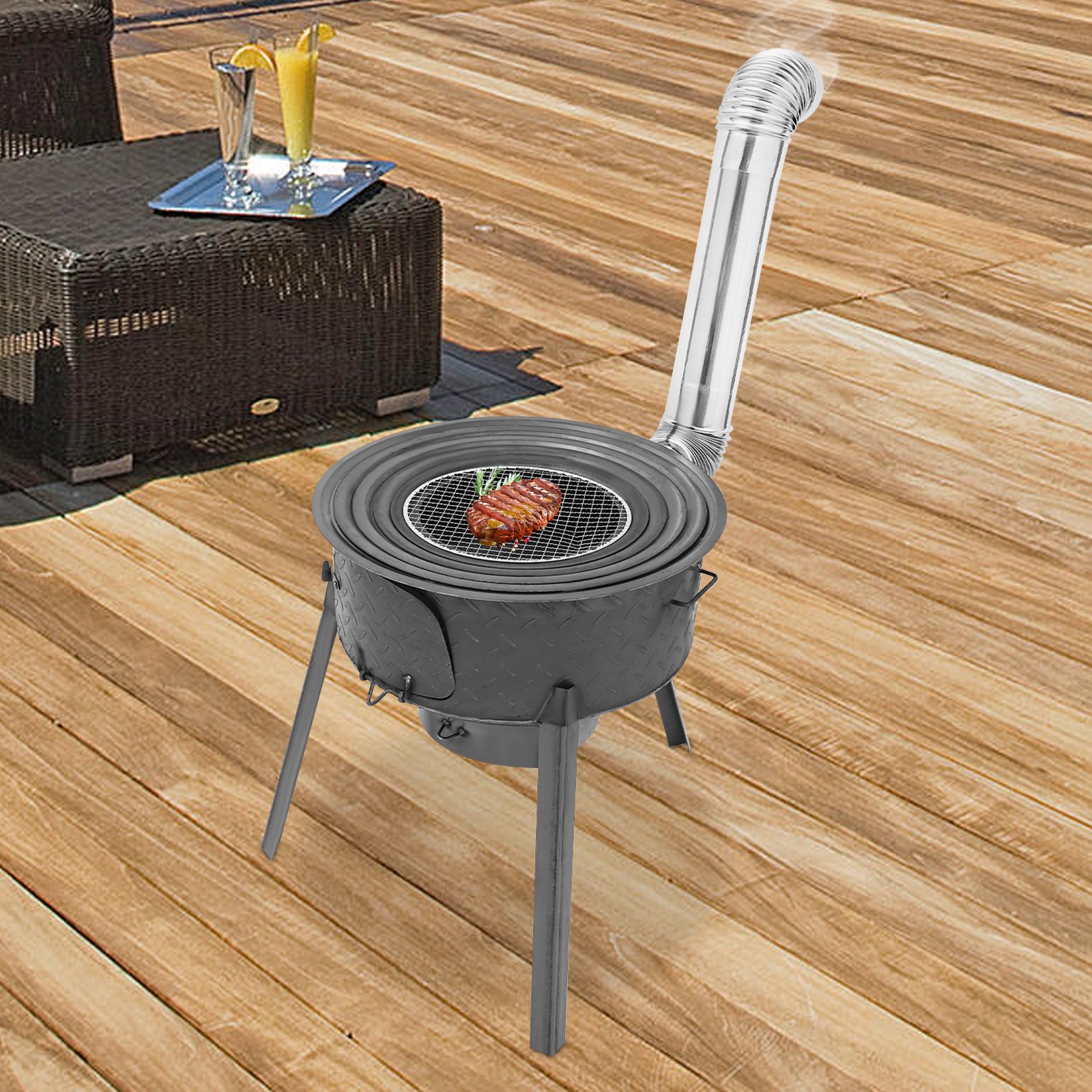 Wood Burning Stove Portable Charcoal Stove Outdoor Backyard Cook Camping Stove