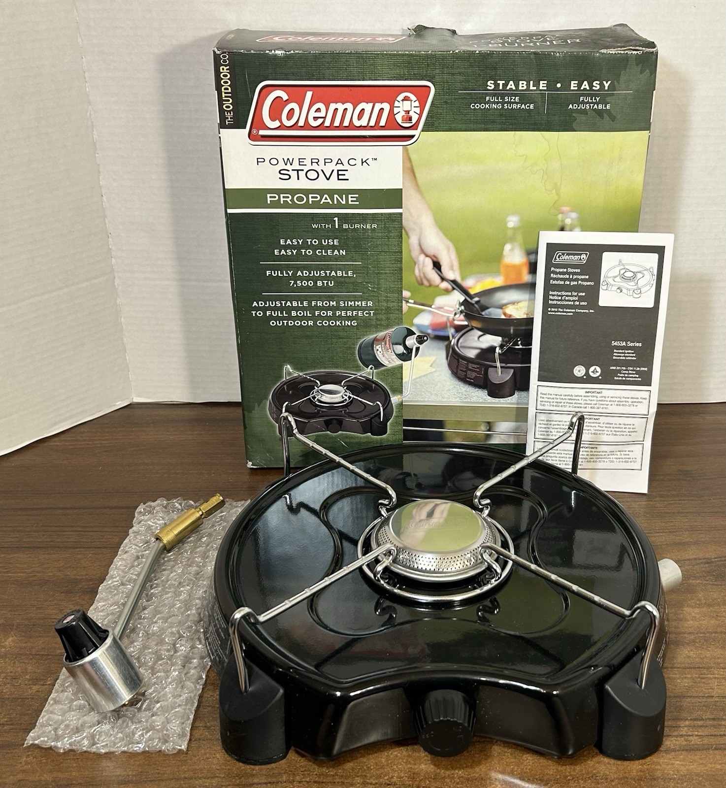 Coleman PowerPack Propane Gas Camping Stove 1-Burner Portable Stove 7500 BTU