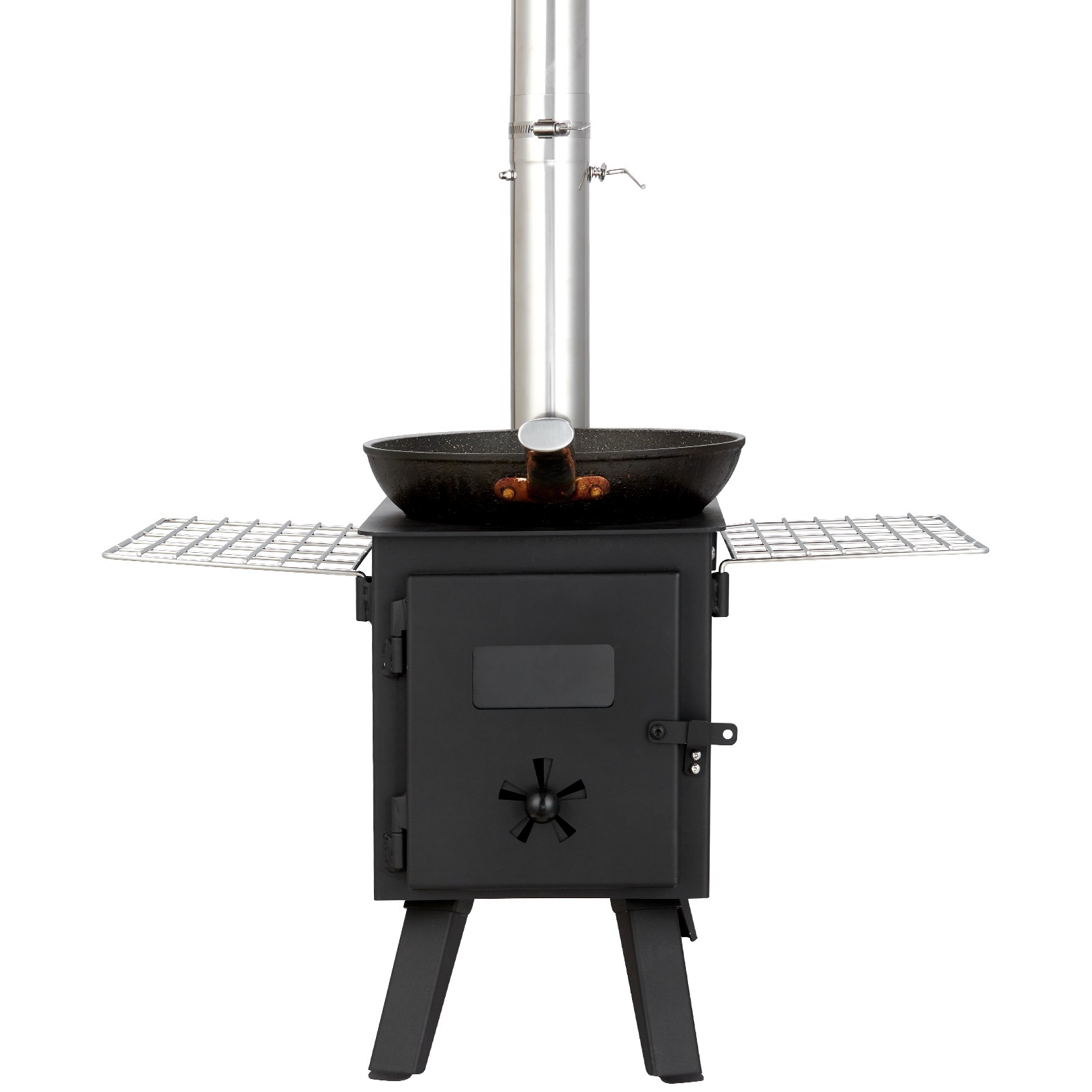 VEVOR Portable Wood Stove Camping Hot Tent BBQ Stove 86 in for Outdoor w/ Pipes