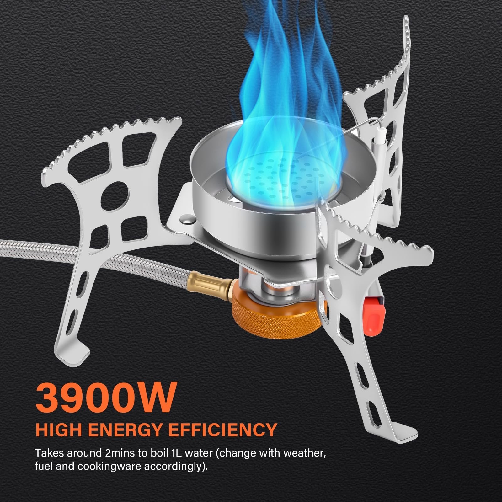 FREESHIP 3900W Portable Backpacking Stove Camping Stove 1LB Propane Tank Adapter