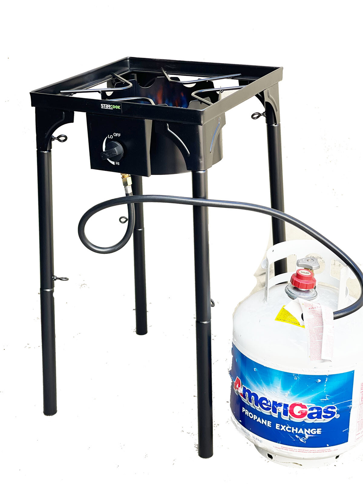 Stand Up LP Propane Burner 20,000 BTU Outdoor Stove Camping Cooker w/Regulator
