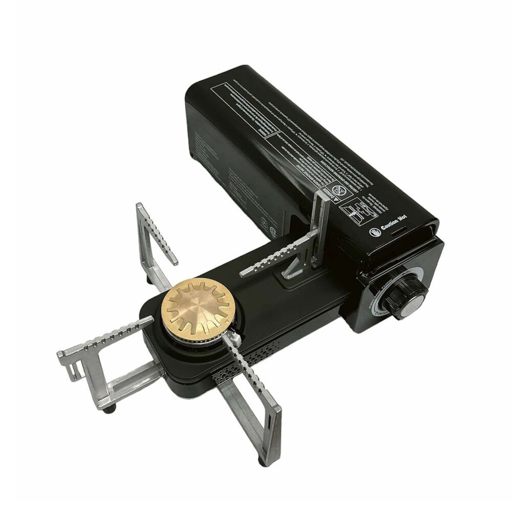 Black Portable Folding Single Burner Butane Stove 7250BTU Foldable Camping Stove