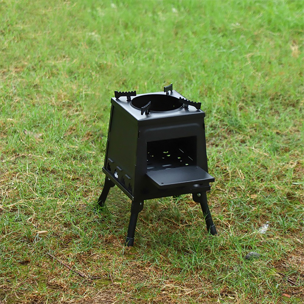 Wood Burning Camping Stove Portable Cast Iron Camping Wood Stove Oudoor Cooking