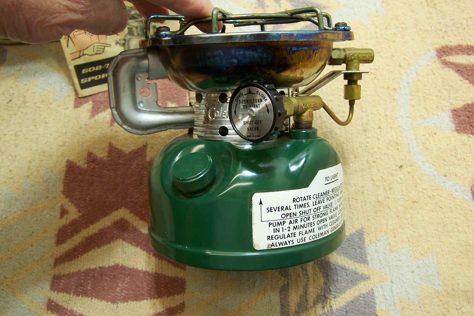 502-700 COLEMAN SINGLE BURNER SPORTSTER CAMP STOVE W/ BOX INST. 1 USE LANTERN TY