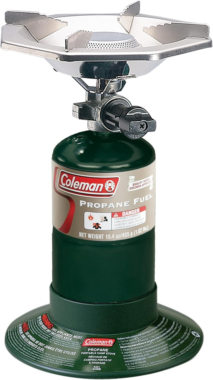 Coleman Propane Stove, Wind Baffles, 16.4 oz Cylinder