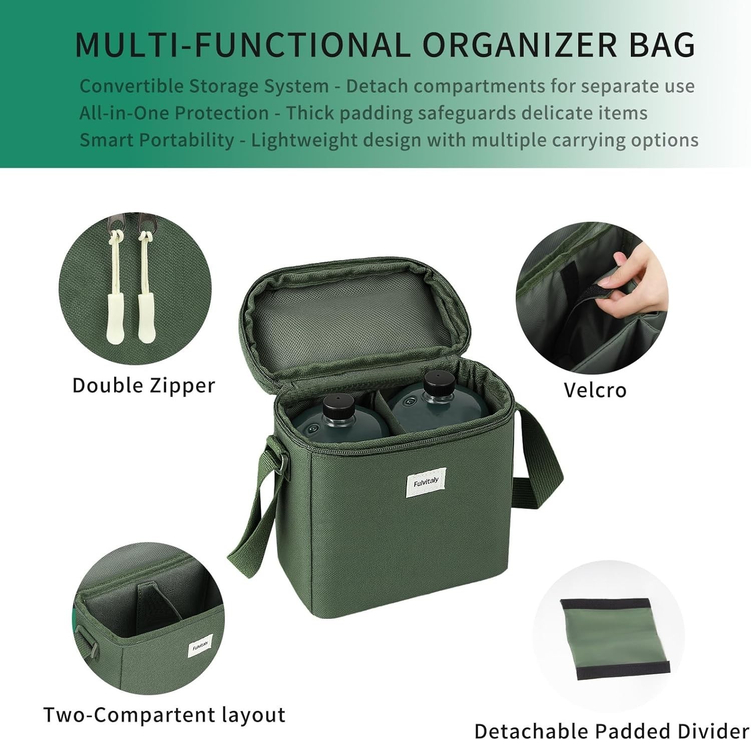 1 LB Propane Tank Carry Bag with Padding, Portable 16 OZ Propane Tank Holder to