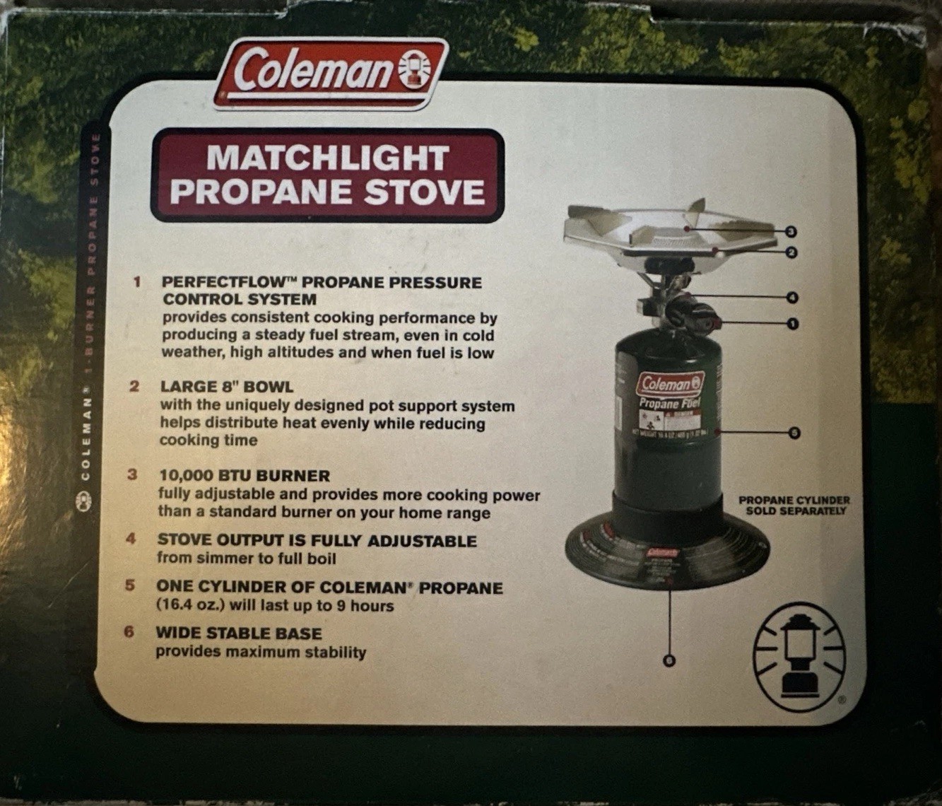 Coleman Portable Single Burner Propane Camping Stove #5431-700G Used