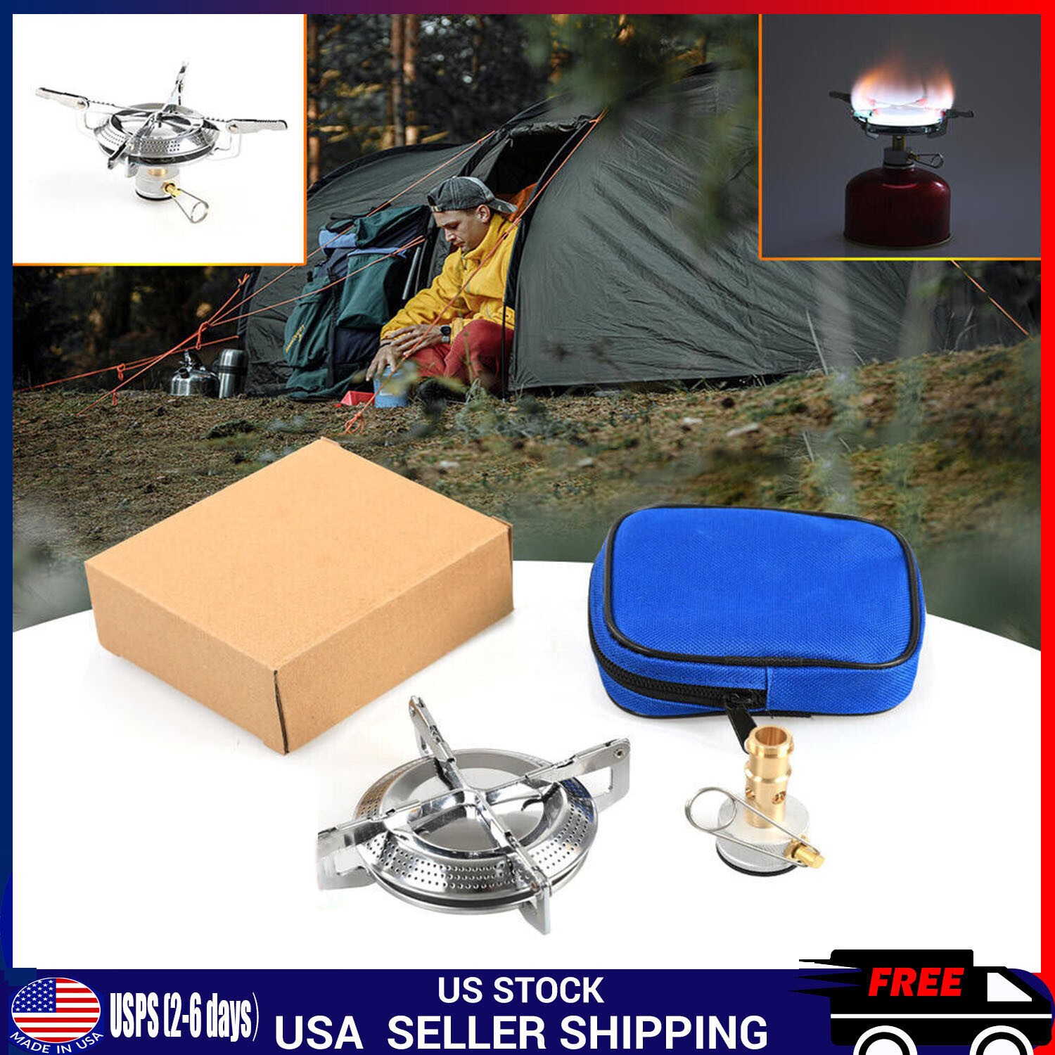 Portable Gas Propane Stove Outdoor Camping Butane Hiking Picnic Burner CookingUS