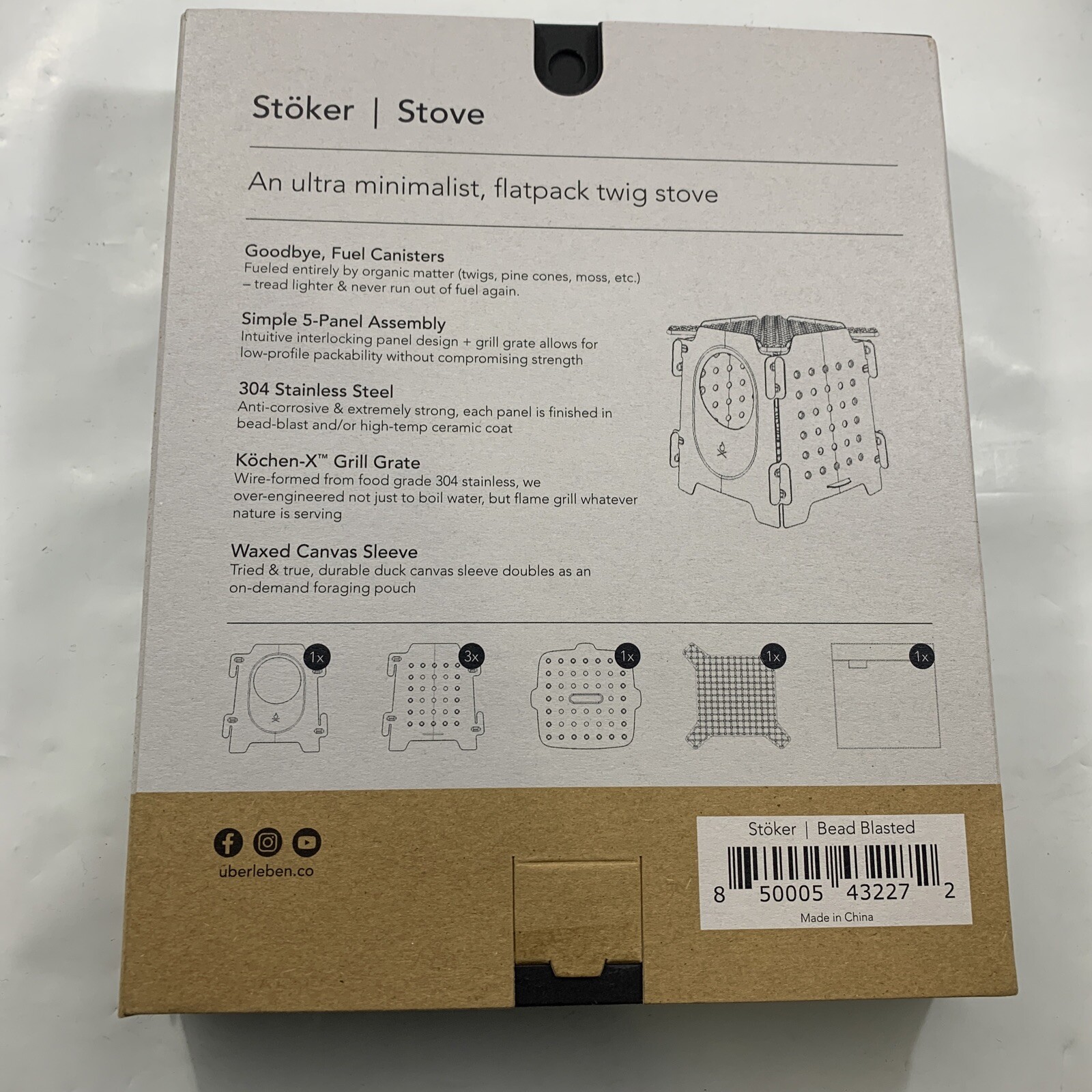 überleben Stöker Wood Burning Camp Stove – Stainless Steel Portable