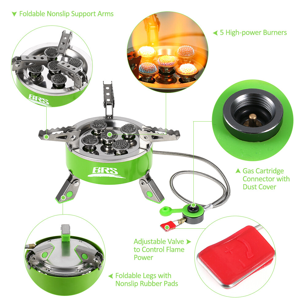 BRS 7000W Camping Gas Stoves Portable Foldable Burner Stainless Steel Furnace