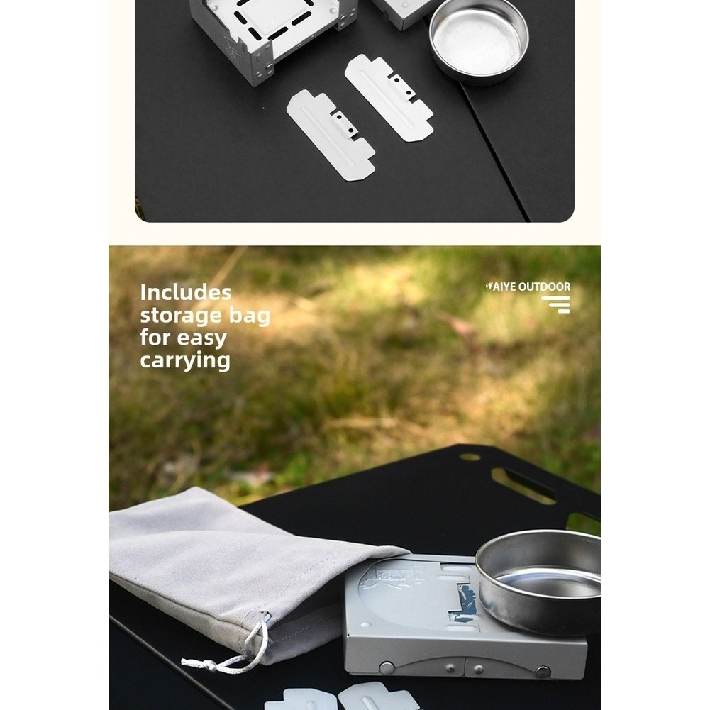 Compact For Camping Stove with Foldable Lid and Fuel Tray for Outdoor Use