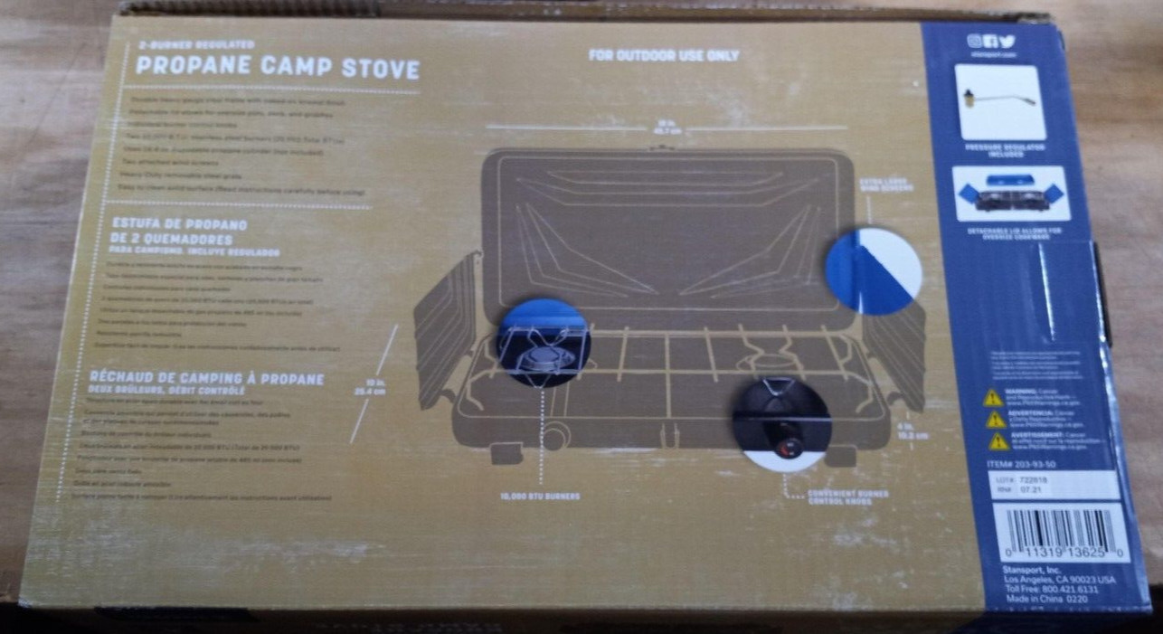 Stansport 2 Burner Propane Stove Blue – 203-93-50