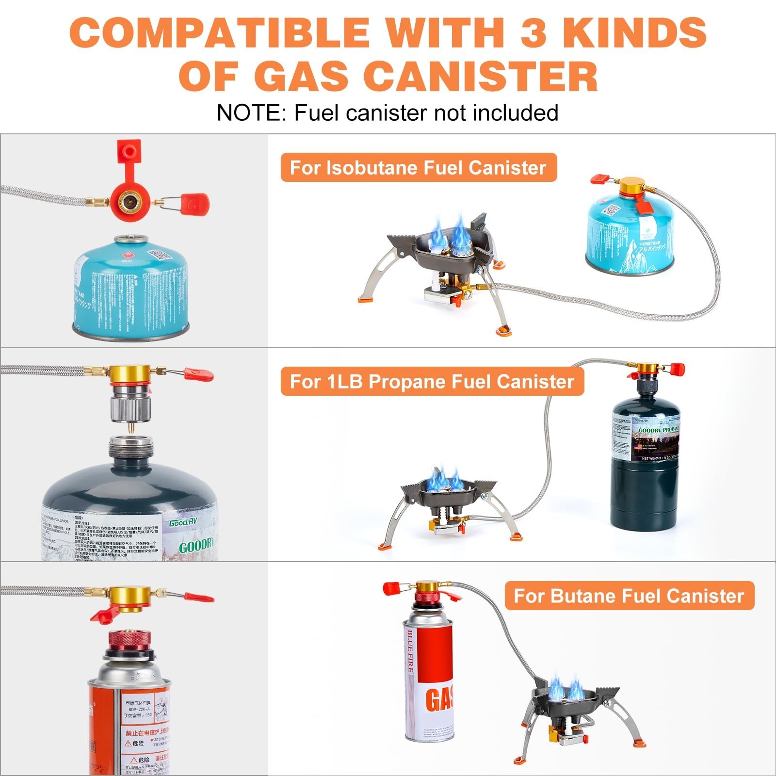 WADEO 7200W Windproof Camping Stove for Outdoor Backpacking Hiking and Picnic