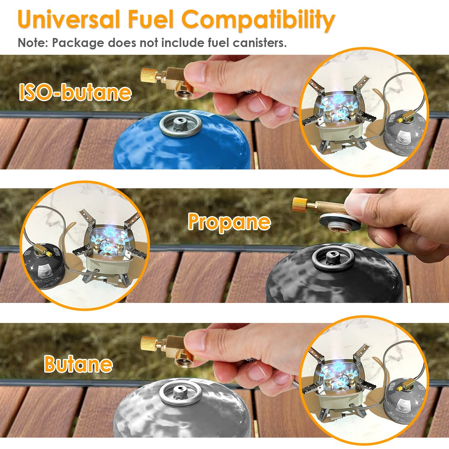 Portable Camping Stove Gas Cooking Burner Propane Butane Burner & Piezo Ignition