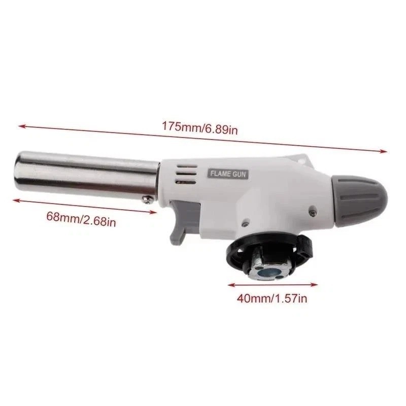 Outdoor Butane Gas Torch Burner Adjustable Flame for Camping Cooking BBQ Baking