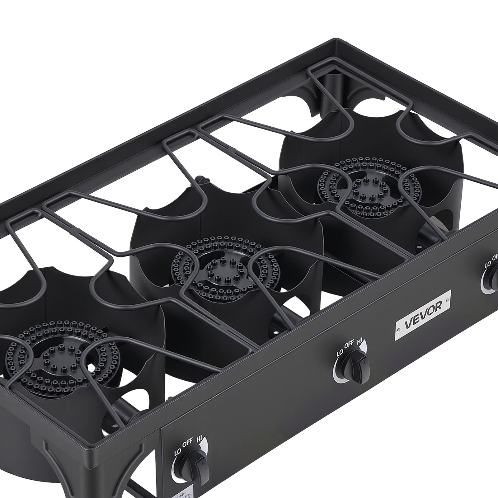 VEVOR 3 Burner Propane Gas Stove 225000 BTU Outdoor Camping Cooker with Shield