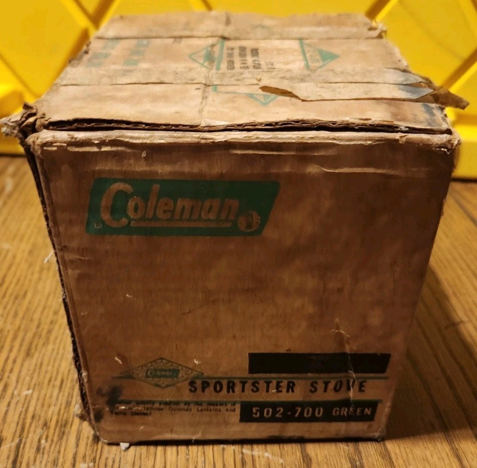 Vintage Coleman Sportster Camping Stove 502-700 One Burner Green In Original Box