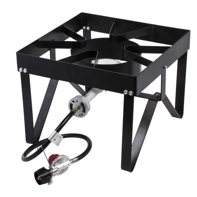 Square Single Burner Liquid Propane Outdoor Patio Stove Range Turkey Fish Fryer