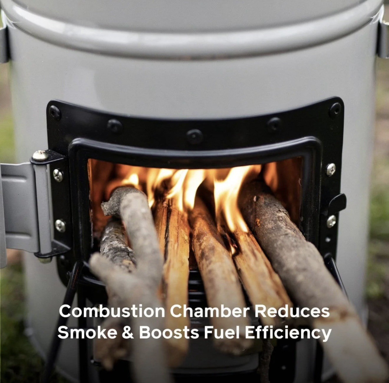 EcoZoom Zoom Versa Portable Outdoor 1-Burner Wood/Charcoal Stove, Gray