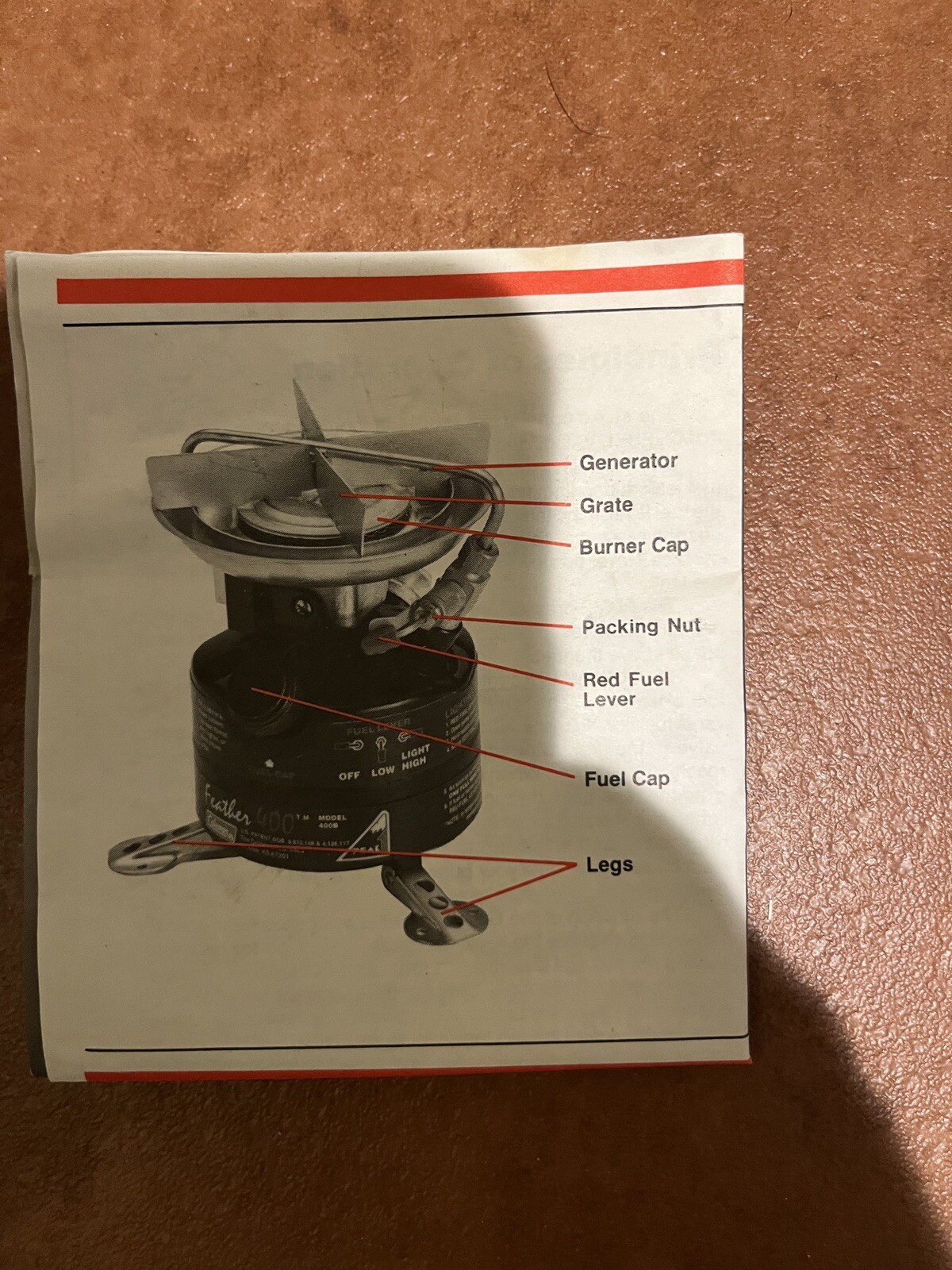 Vintage Coleman Peak 1 Feather 400 Model 400B7014 Camp Stove