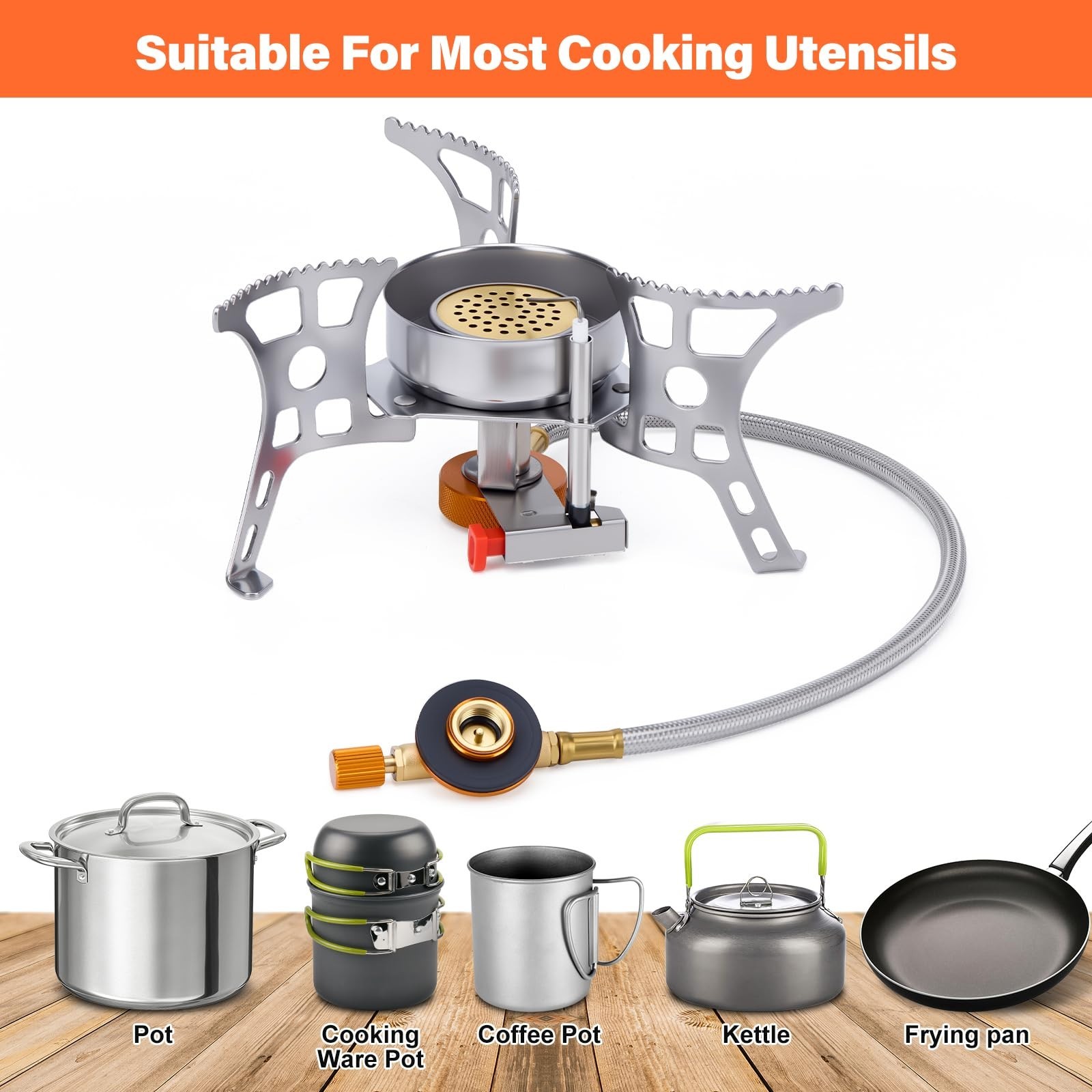 FREESHIP 3900W Portable Backpacking Stove Camping Stove 1LB Propane Tank Adapter